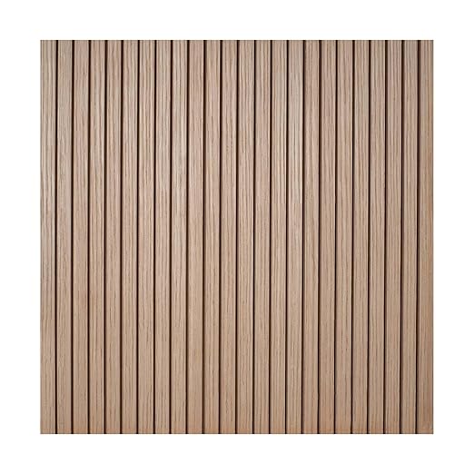 Outwater 4ft Wide x 8ft High x 5/32in Thick Unfinished White Oak Veneer Decorative Wall Tambour Panel with 1/2in 30-Degree Groove Slats – Flexible, Customizable, and Easy-to-Install