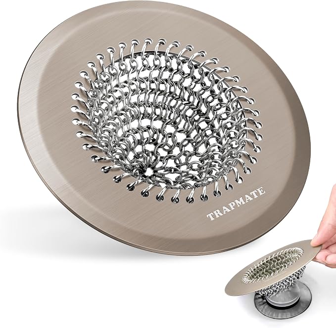 Reversible Shower Drain Hair Catcher, Prevent Clogging Bathtub Drain Cover by TRAPMATE