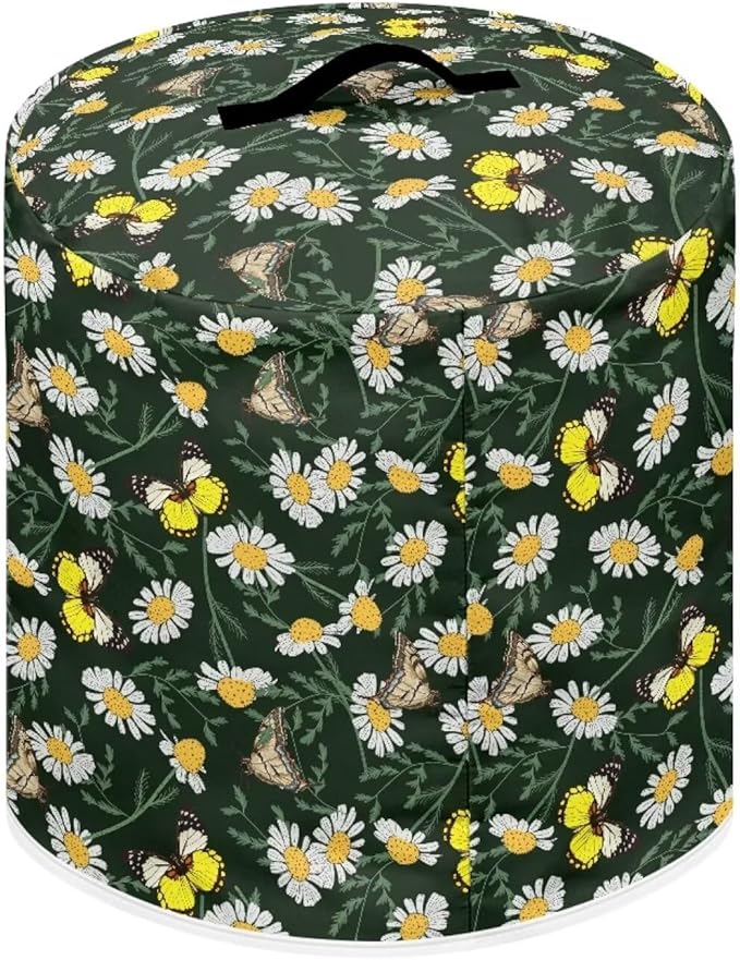 TODIYADDU Daisy Butterfly Pressure Cooker Cover for Women - Instant Pot Cover with Top Handle and Pocket - 3 Quart - Extra Accessories Gifts