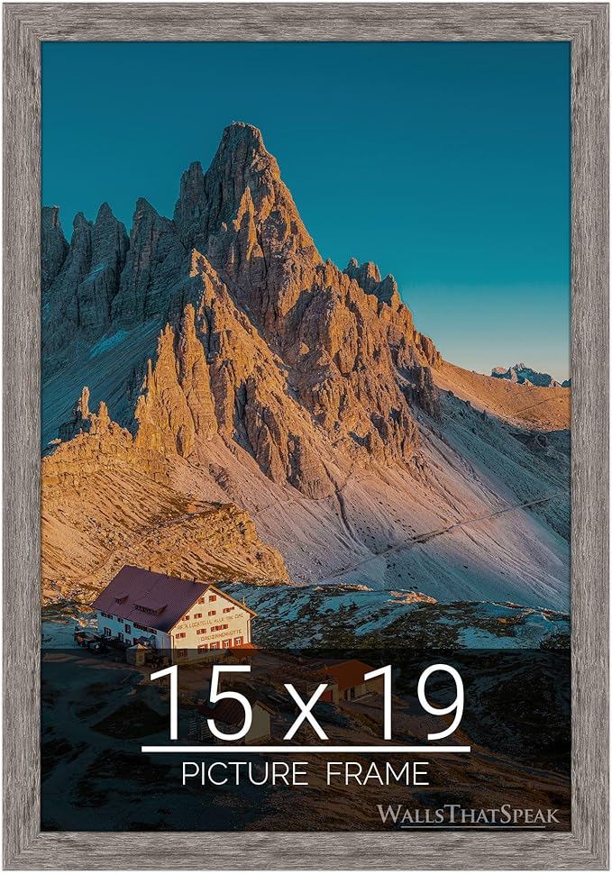 wallsthatspeak 15x19 Gray Barnwood Picture Frame for Puzzles Posters Photos or Artwork
