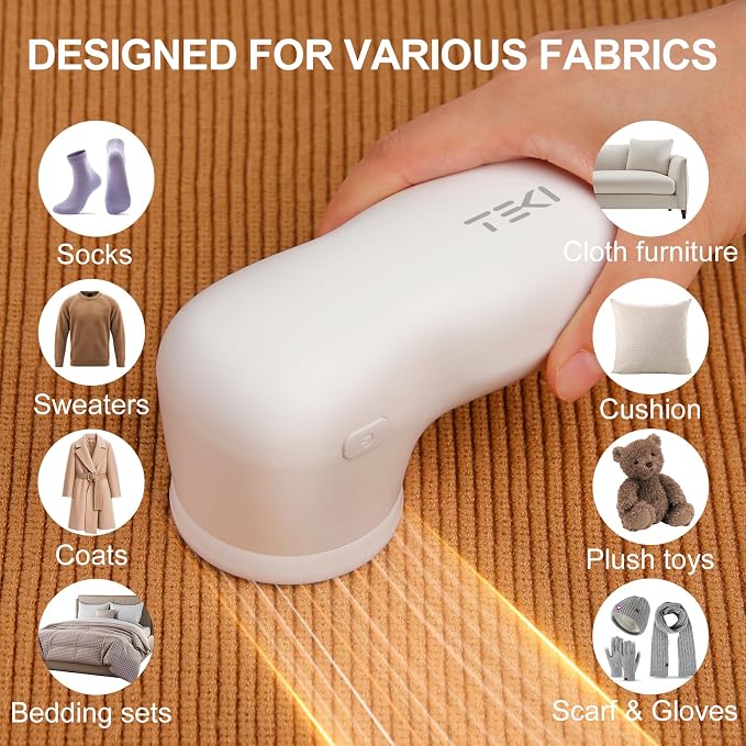 Rechargeable Fabric Shaver Lint Remover, 2 Blades Defuzzer - Image 5