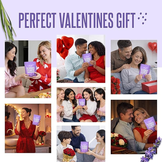 Cleverfy Shower Steamers Aromatherapy - Valentines Day Gifts for Her, Him, Women, Daughter, Mom, Girlfriend, Wife, Teen Girls and Boys - Valentines Gifts for Her, Him, Women and Men - 18 Tablets