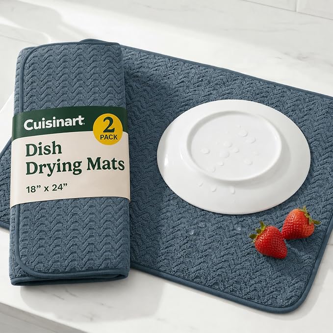 Cuisinart Dish Drying Mat for Kitchen Counter, quick-dry microfiber, machine by BestBrands