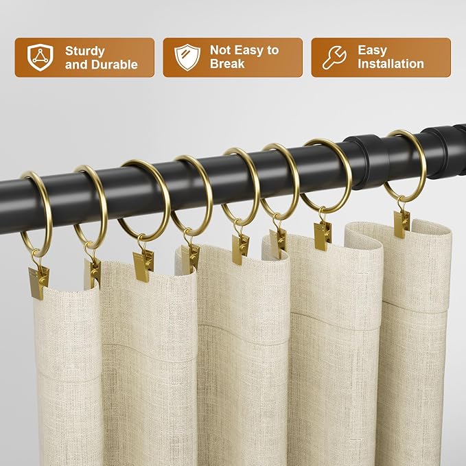 24 Pack Gold Metal Curtain Rings - Image 7