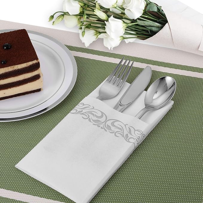 FOCUSLINE 200 Linen Feel Disposable Bathroom Napkins, Soft and Absorbent Paper - Image 3