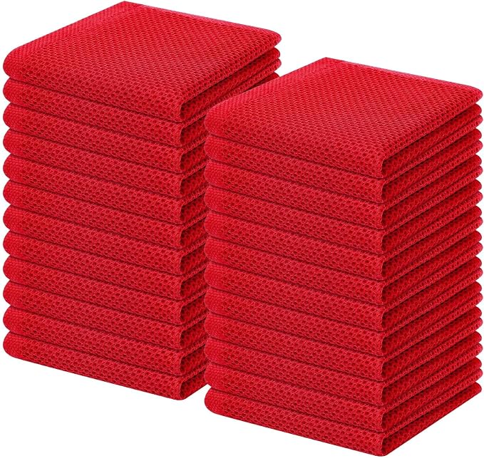 Homaxy 100% Cotton Waffle Weave Kitchen Dish Cloths 24-Pack, Ultra Soft by Homaxy