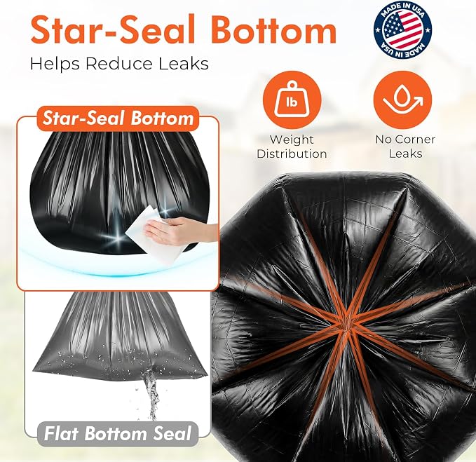 Delxo 55-60 Gallon Trash Bags, 40×54'' Large Black Garbage Bag | - Image 3