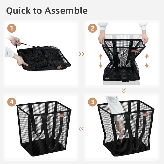 STORAGE MANIAC Collapsible Laundry Basket, 16.9 Gal. Large Pop-up Laundry Hamper - Image 7