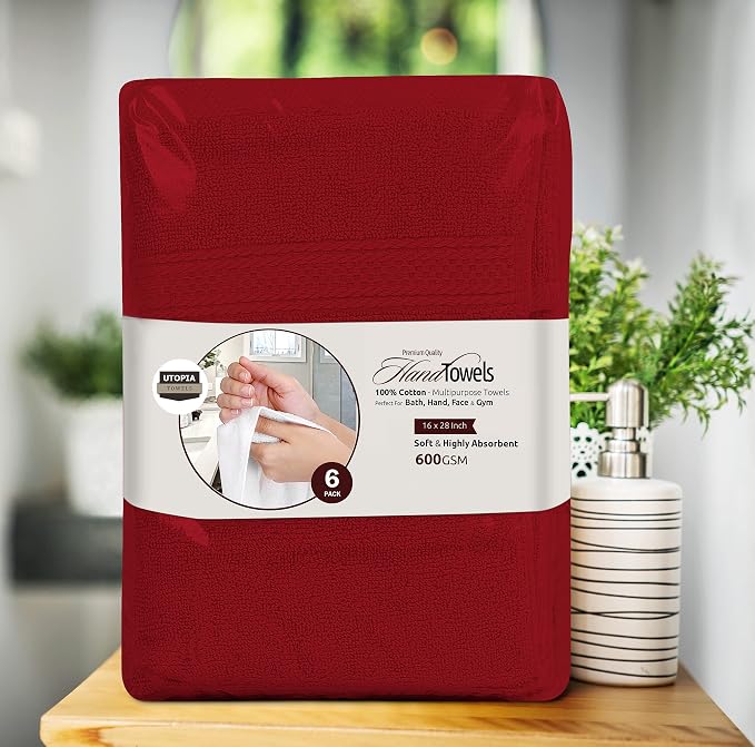 Utopia Towels 6 Pack Premium Hand Towels Set, 16 by 28 inches, 100% Ring Spun - Image 8