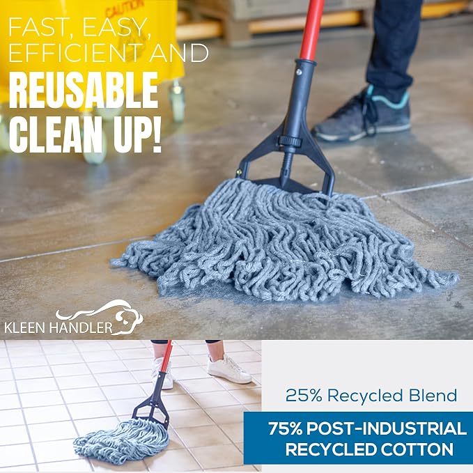 KLEEN HANDLER Heavy Duty Commercial Loop End Mop Head Replacement, 3 Pack - Image 5