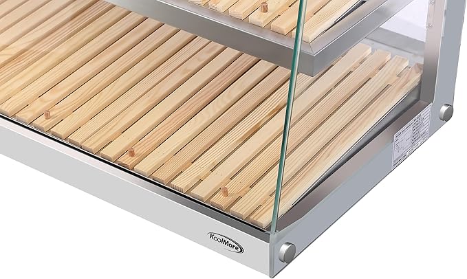 KoolMore 40 in. Glass Countertop Dry Bakery Display Case with Two Shelves and Bamboo Trays