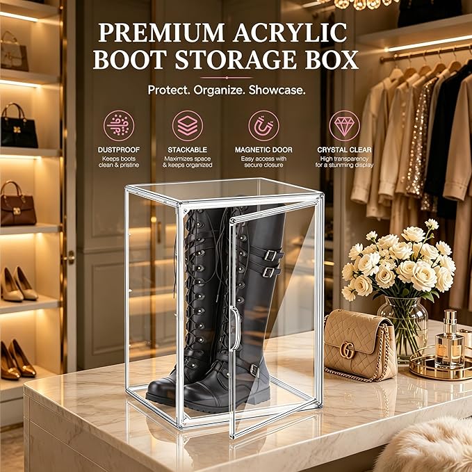 5 Pack Clear Tall Boot Storage Box, Organizer - Image 6