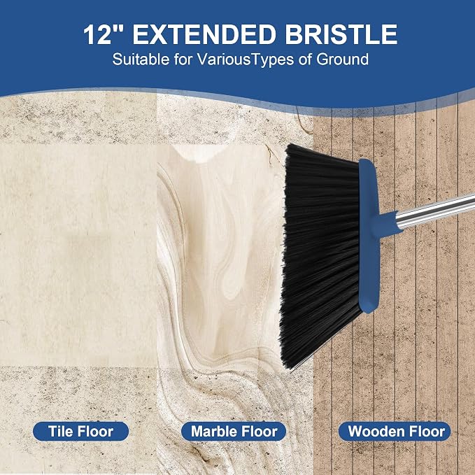 Broom and Dustpan Set, Kitchens & Tight Spaces, Built-in Comb Dustpan, Foldable - Image 8