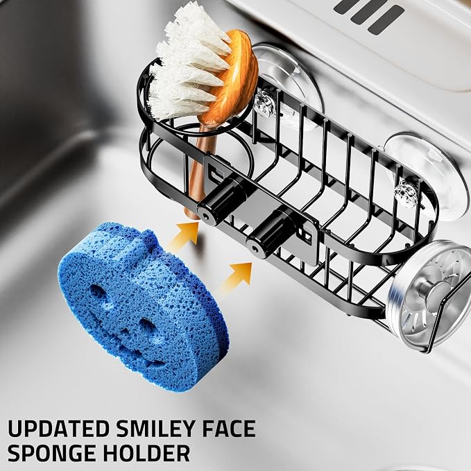 Cisily Sponge Holder Smiley Face, Sink Caddy - Image 2