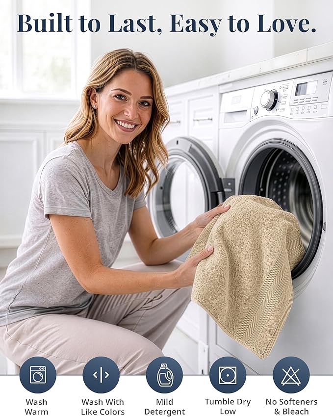 LANE LINEN Hand Towels Cotton 100% Cotton 6 Pack Soft Absorbent - Image 7