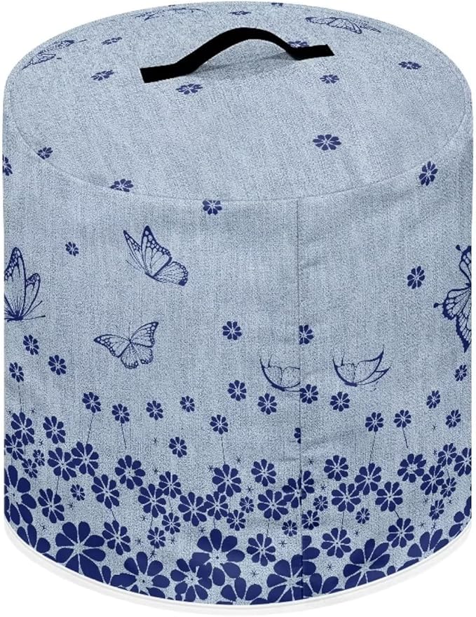Flashideas Floral Pressure Cooker Cover for Women Dust Protection Butterfly Insulated Rice Cooker Cover with Easy to Clean Lining Water Resistant Appliance Cover with Pockets for Instant Pot 6 Quart