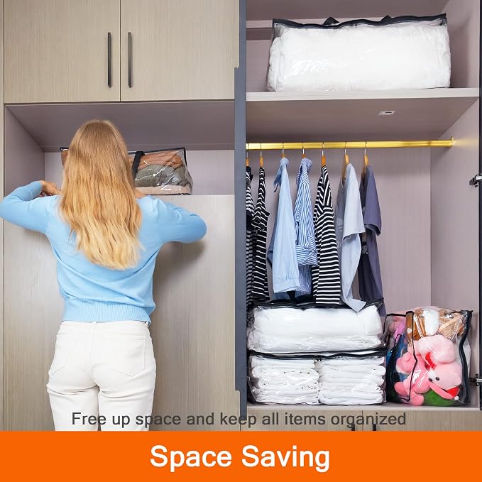 3 Pack Clear Storage Bags for Clothes Blanket Comforter & Bedding | 40L Plastic - Image 5