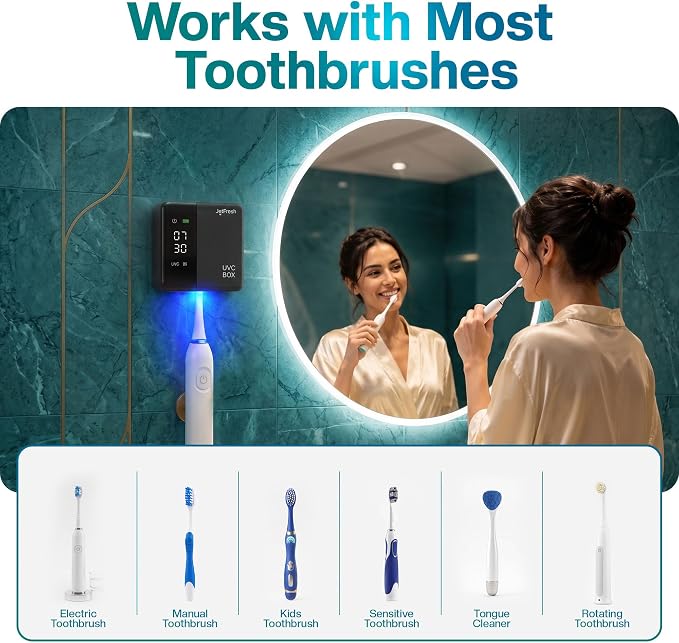Jetfresh UV Toothbrush Sanitizer Holder & Cleaner - Image 5