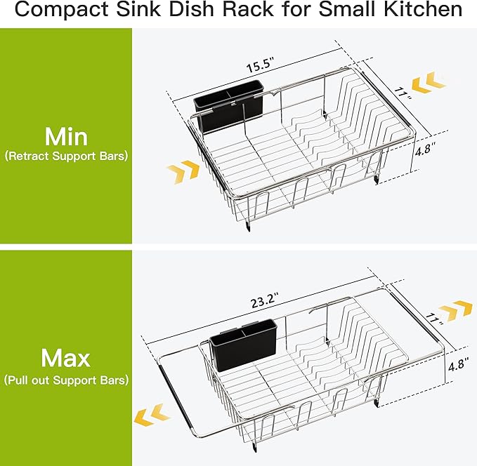 JASIWAY Dish Drying Rack in Sink, Dish Drainer - Image 4
