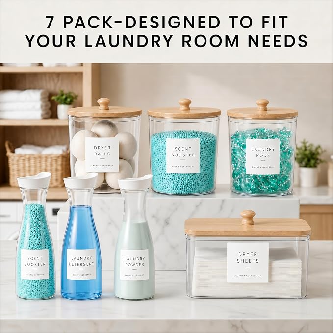 Laundry Room Organization Set, 4 Laundry Containers, 3 detergent dispenser - Image 4