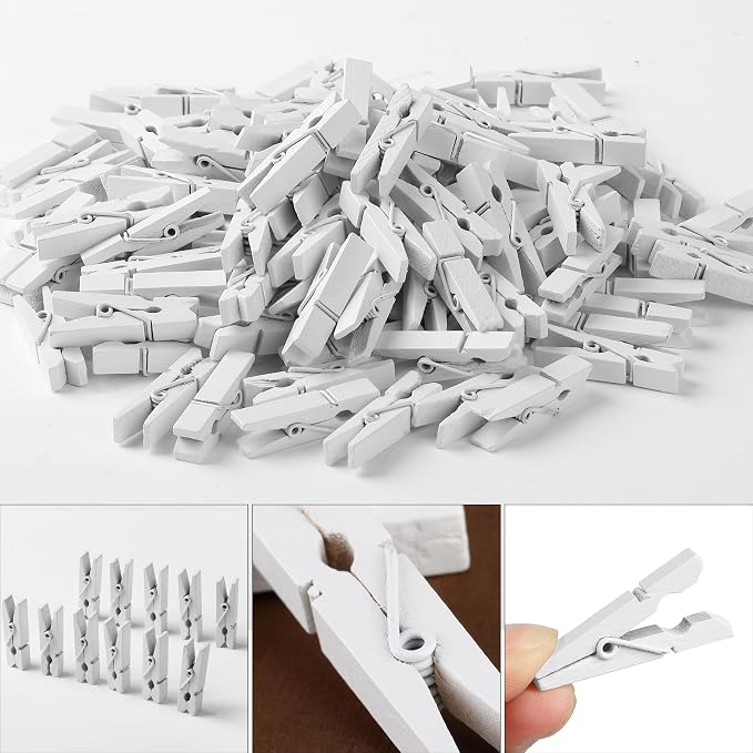 Mr. Pen- Mini Wooden Clothes Pins, 1.4 Inch, 132 Pack, Natural Wood Clips - Image 8