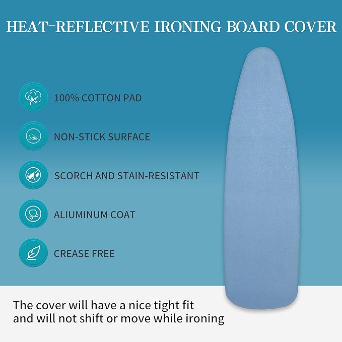 ZOES HOMEWARE Ironing Board Cover and Pad | 100% Cotton Cover - Image 4