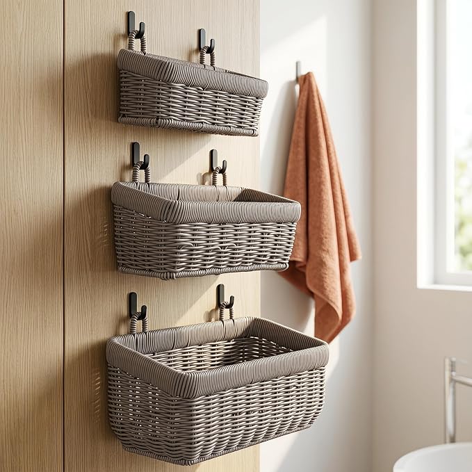 Wall Baskets, Hanging Wicker Baskets - Image 5