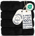 Chakir Turkish Linens 100% Cotton 4-Pack Bath Towels 27x54, Oeko-Tex Certified by ChakirTurkishLinens