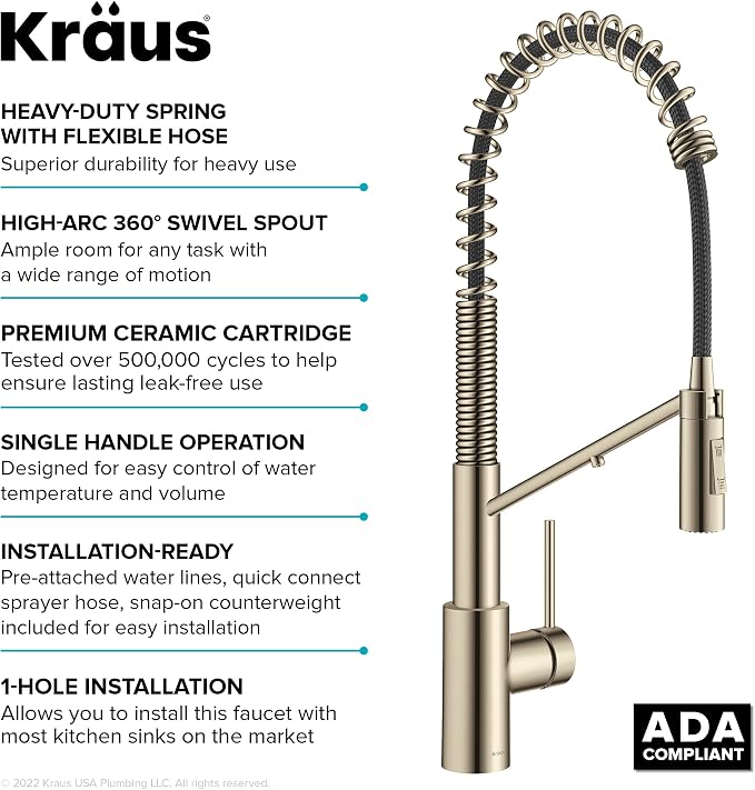 KRAUS Oletto 2-in-1 Commercial Style Pull-Down Single Handle Water Filter - Image 16