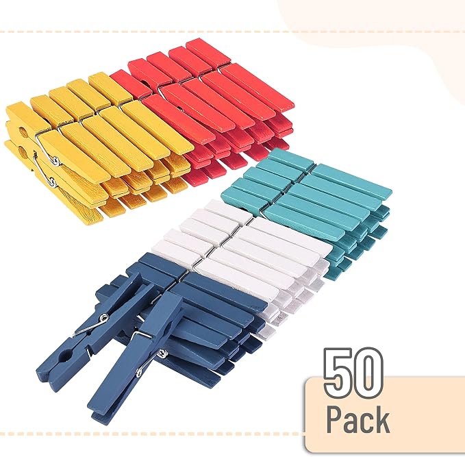 Mr. Pen- Large Wooden Clothes Pins, 2.9 Inch, 50 Pack, Natural Wood Clips - Image 2