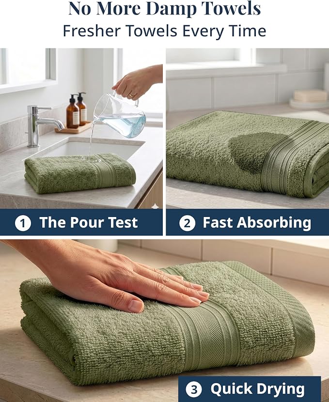 LANE LINEN Hand Towel Set 100% Cotton 4 Pack Soft Absorbent - Image 4