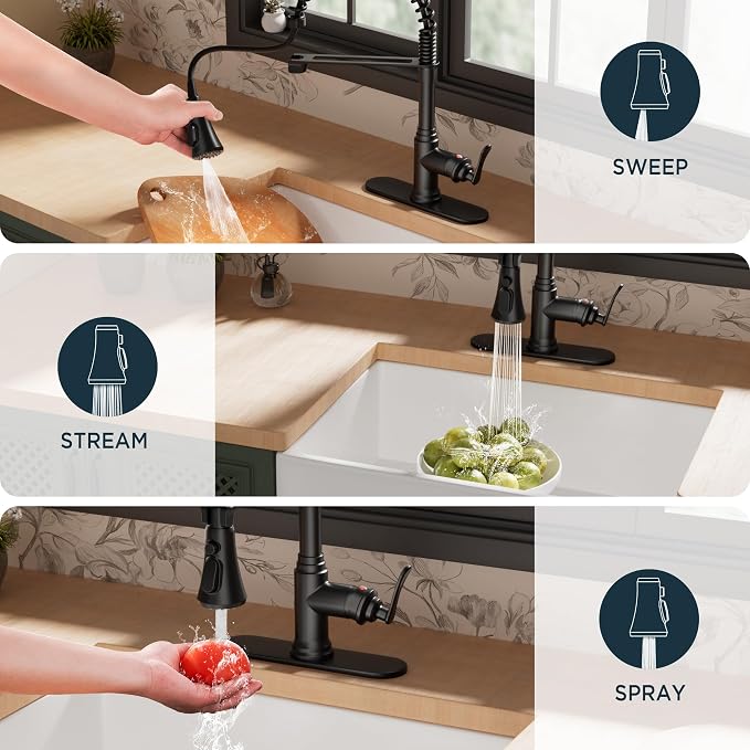 FORIOUS Rustic Black Kitchen Faucet - Image 4