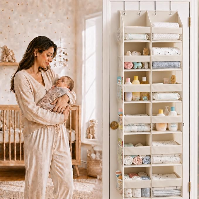 HOMELUX THEORY Over the Door Organizer, 6-Tier XL, 100D Fabric - Image 8