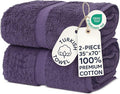 Chakir Turkish Linens 100% Cotton 2-Pack Bath Sheets 35x70, Plum | Premium by ChakirTurkishLinens