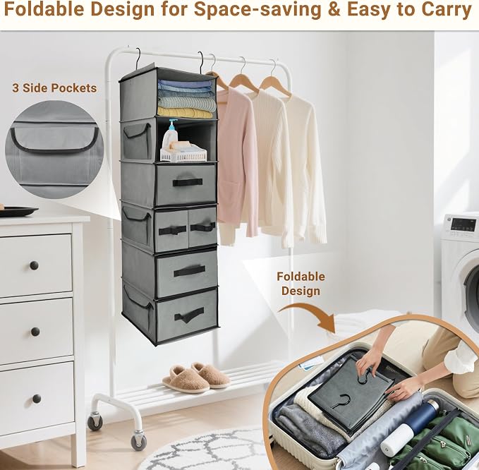 Durable 6-Tier hanging closet organizer - Image 6