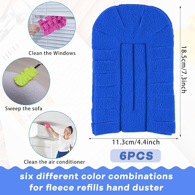 Zubebe 6 Pcs Reusable Duster Refills Fleece, Elegant Color | Soft Polyester - Image 2