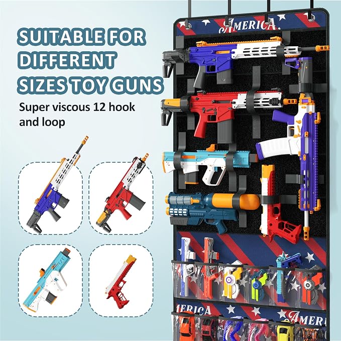 Over The Door Organizer for Toy Gun, Toy Storage Toys Organizer - Image 3