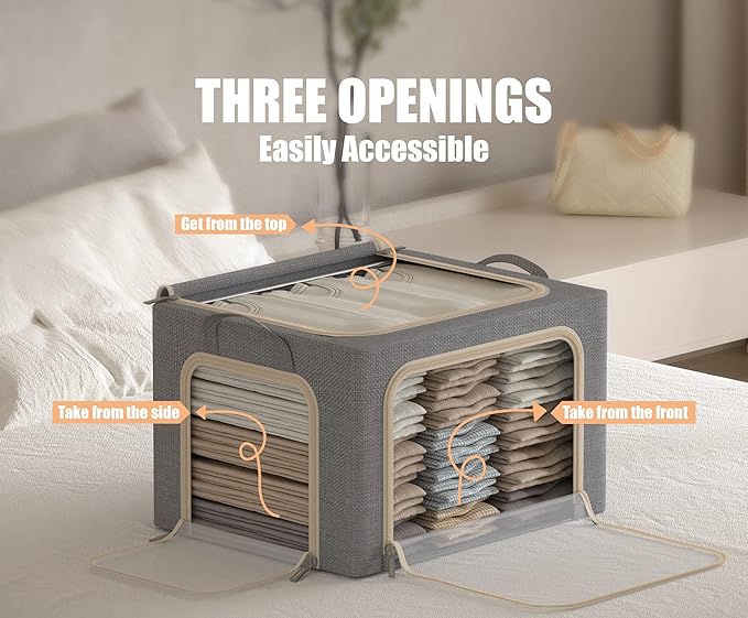 3 Openings Large Clothes Storage Bins - Image 3
