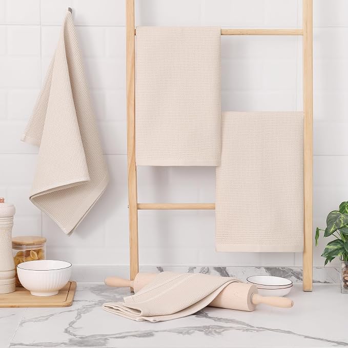 Homaxy 100% Cotton Waffle Weave Kitchen Towels, 8 Pack - Image 7