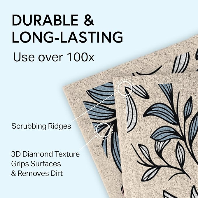 Swedish Wholesale Dishcloths Reusable 8" x 7" Sponge Cloths, Bulk 10 Pack of - Image 7