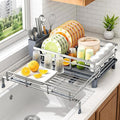 Expandable Dish Drying Rack for Kitchen Counter, Stainless Steel, Large Capacity by SAYZH