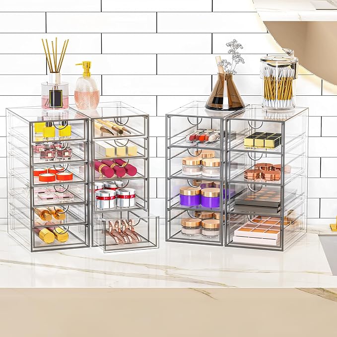 Acrylic Makeup Organizer with 19 Drawers, Storage Drawer Organizer | Bathroom - Image 2