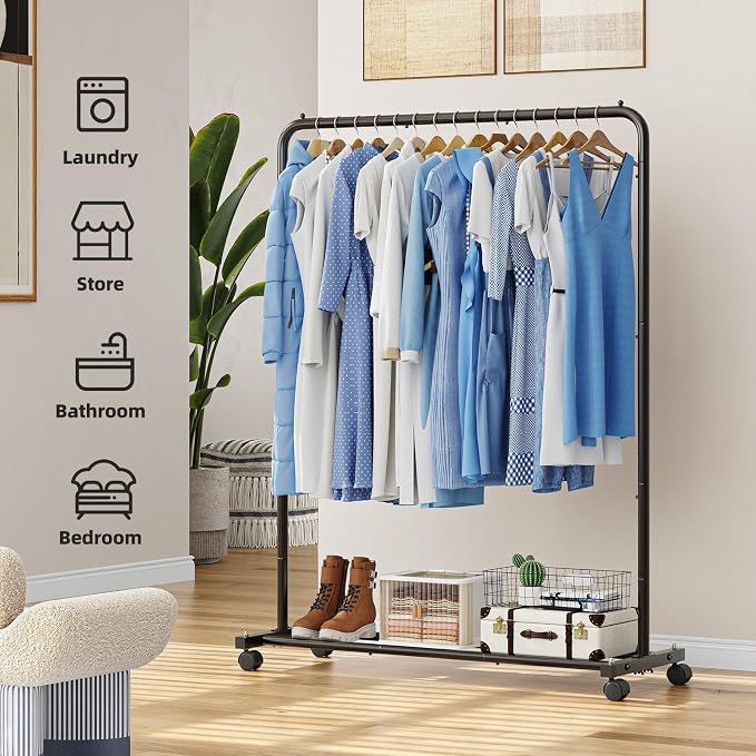 Simple Trending Clothing Rack, Portable Garment Rack, Clothes Rack, Bottom Shelf - Image 3