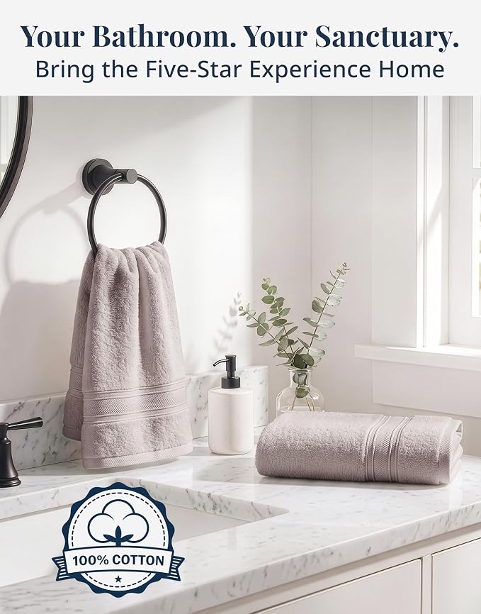 LANE LINEN Soft Hand Towels 100% Cotton 4 Pack Soft Absorbent - Image 6