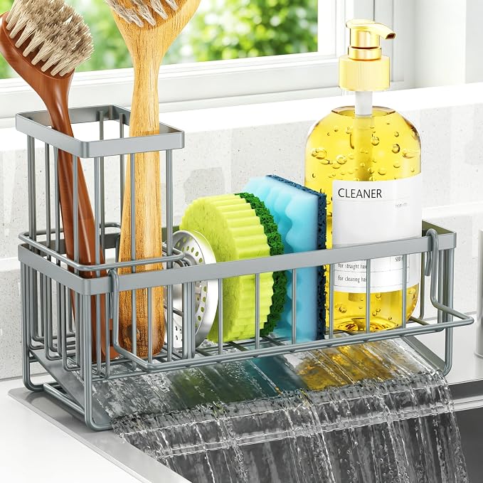 Sponge Holder for Kitchen Sink, Kitchen Sink Caddy, Kitchen Sink Sponge Holder by OERPHO