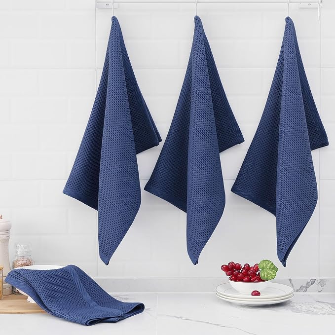 Homaxy 100% Cotton Oversized Waffle Weave Kitchen Towels 4-Pack, Ultra Soft - Image 6