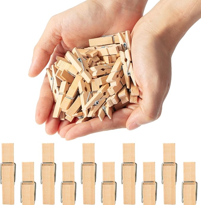 Mr. Pen- Mini Wooden Clothes Pins, 1.4 Inch, 132 Pack, Natural Wood Clips - Image 7