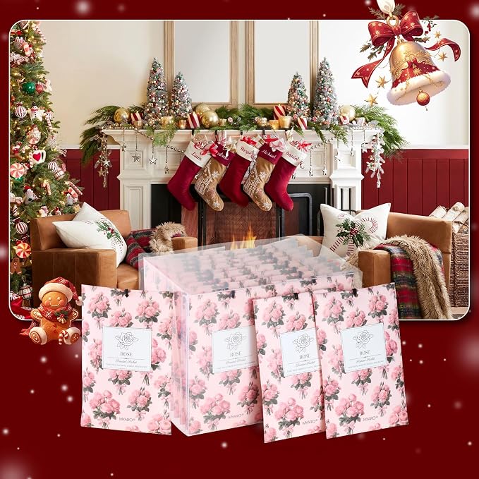 MYARO 20Pcs Rose Scented Sachets, Closet Deodorizer Car Air Freshener - Image 7