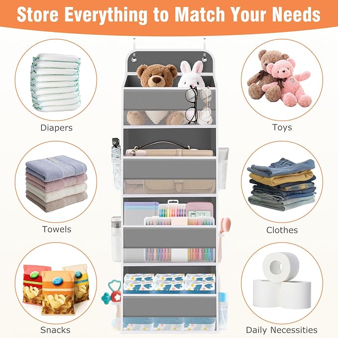 Over The Door Organizer Storage Large Capacity Hanging Bedroom Storage | 4 - Image 7