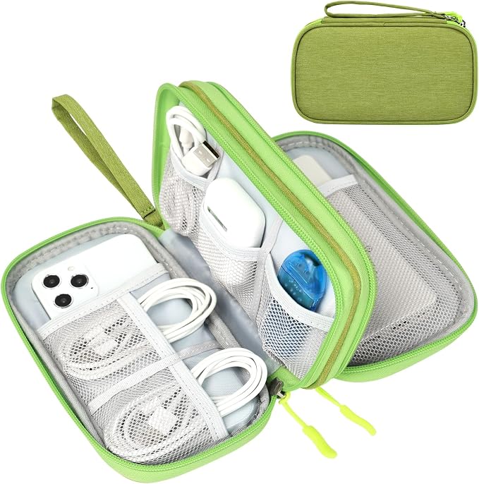 FYY Electronic Organizer, Travel Tech Pouch Bag, Cable Organizer Green | Wrist by FYY